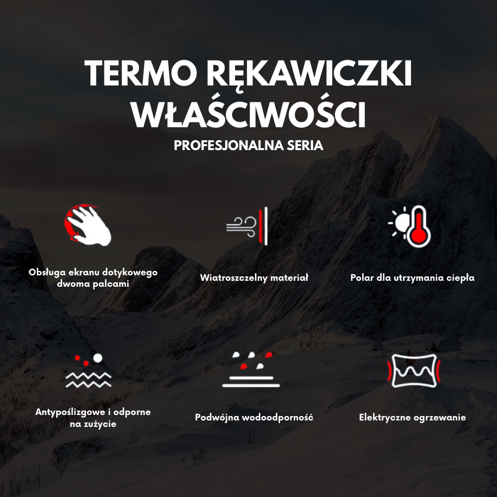 Termo Rękawiczki - 3 tryby grzania