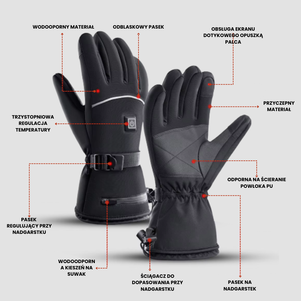 Termo Rękawiczki - 3 tryby grzania